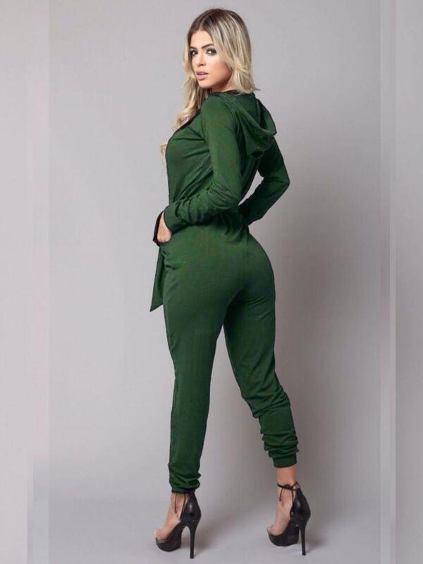 Macacão Feminino Longo com Capuz e Ziper - Ref:#0028 - Bijoux