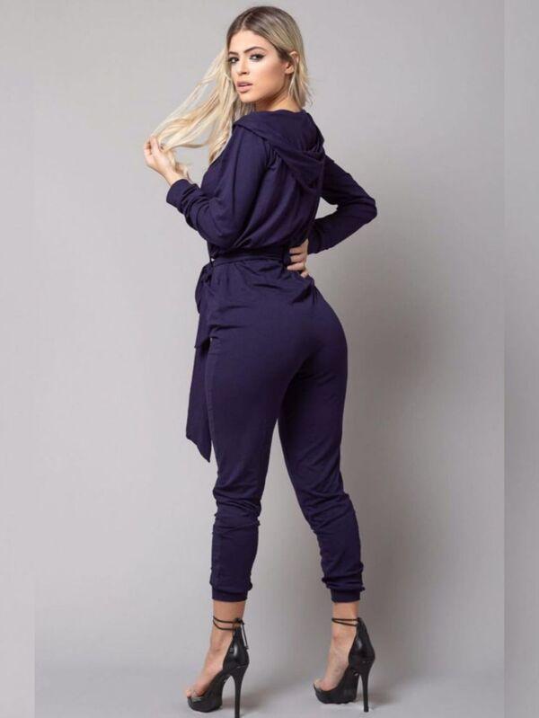 Macacão Feminino Longo com Capuz e Ziper - Ref:#0028 - Bijoux