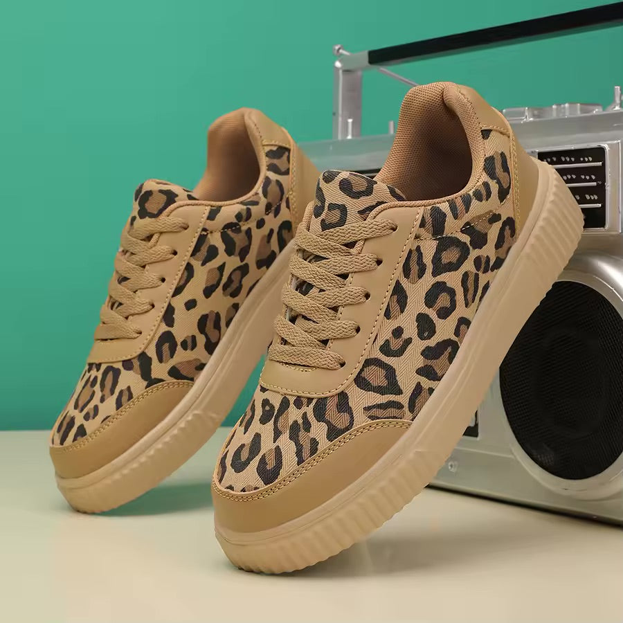 Leopard Cream White Shoes